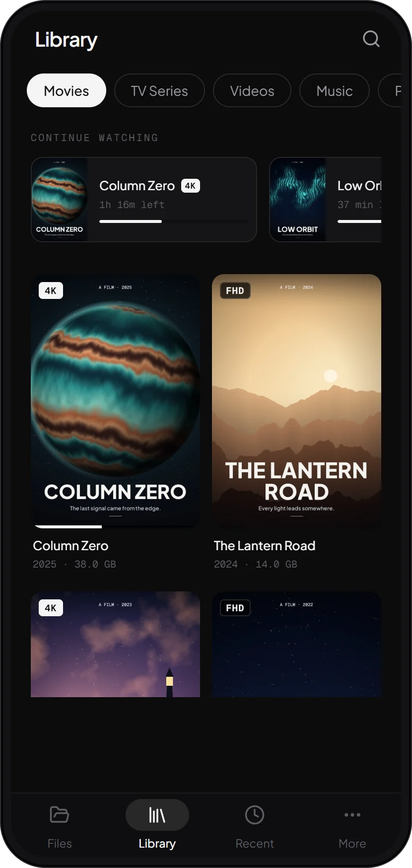 The same library on an Android phone